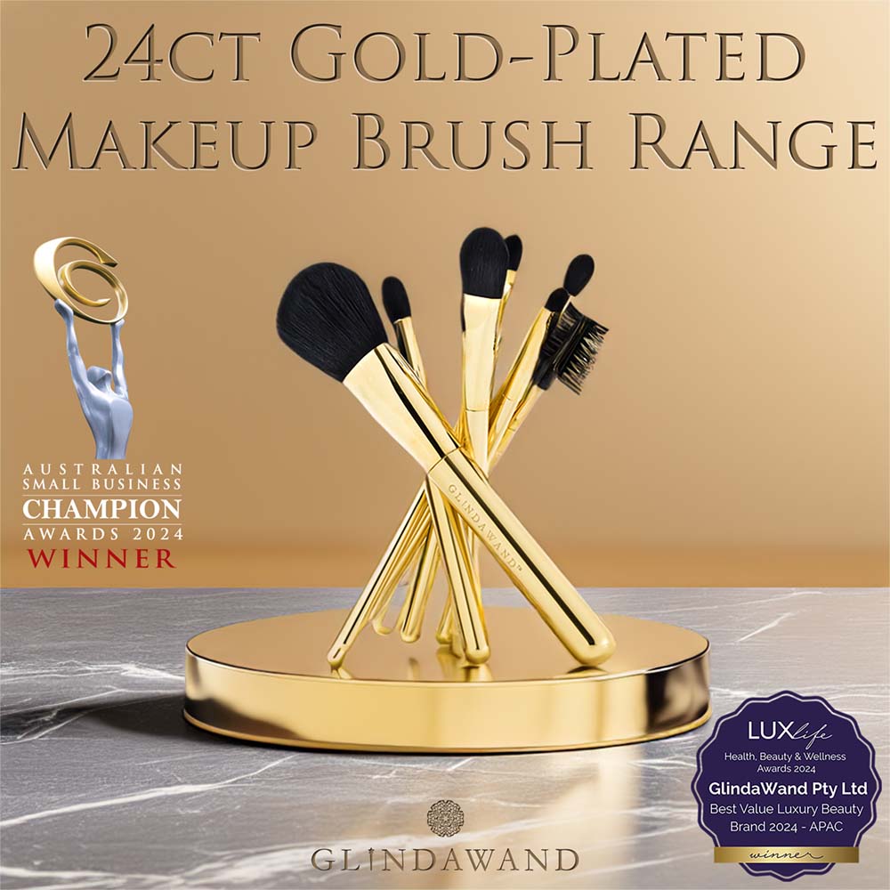 GlindaWand 24ct Gold-Plated Makeup Brush Range